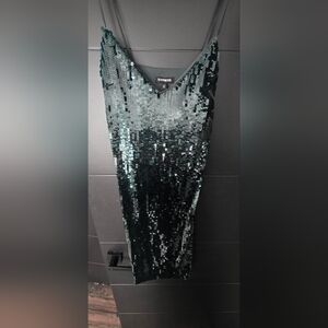 Express Emerald Sequin Dress